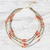 Carnelian beaded strand necklace, 'Boho Elegance in Red-Orange' - Carnelian Beaded Strand Necklace from Thailand (image 2c) thumbail