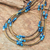 Agate beaded strand necklace, 'Boho Elegance in Blue' - Blue Agate Beaded Strand Necklace from Thailand thumbail