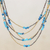 Agate beaded strand necklace, 'Boho Elegance in Blue' - Blue Agate Beaded Strand Necklace from Thailand (image 2b) thumbail