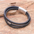 Leather cord bracelet, 'Free Spirited in Black' - Leather Cord Bracelet in Black from Thailand