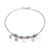 Silver beaded charm bracelet, 'Dangling Mirrors' - Circle Motif Silver Beaded Charm Bracelet from Thailand