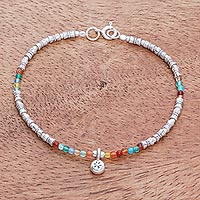 Featured review for Chalcedony and silver beaded bracelet, Karen Glee