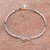 Chalcedony and silver beaded bracelet, 'Karen Glee' - Karen Silver Chalcedony Beaded Bracelet from Thailand (image 2c) thumbail