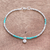 Silver beaded bracelet, 'Karen Glee' - Karen Reconstituted Turquoise Beaded Bracelet from Thailand (image 2) thumbail