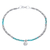 Silver beaded bracelet, 'Karen Glee' - Karen Reconstituted Turquoise Beaded Bracelet from Thailand thumbail