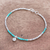 Silver beaded bracelet, 'Karen Glee' - Karen Reconstituted Turquoise Beaded Bracelet from Thailand (image 2b) thumbail