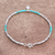 Silver beaded bracelet, 'Karen Glee' - Karen Reconstituted Turquoise Beaded Bracelet from Thailand (image 2c) thumbail