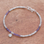 Amethyst beaded bracelet, 'Karen Glee' - Karen Silver Amethyst Beaded Bracelet from Thailand (image 2b) thumbail