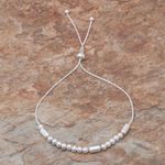 Sterling silver beaded bracelet, 'Message of Belief' - Beaded Sterling Silver Bracelet Crafted in Thailand