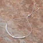 Sterling silver beaded bracelet, 'Message of Belief' - Beaded Sterling Silver Bracelet Crafted in Thailand