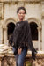 Short cotton poncho, 'Charming Knit in Onyx' - Short Knit Cotton Poncho in Onyx from Thailand (image 2b) thumbail