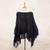 Short cotton poncho, 'Charming Knit in Onyx' - Short Knit Cotton Poncho in Onyx from Thailand (image 2d) thumbail