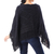 Short cotton poncho, 'Charming Knit in Onyx' - Short Knit Cotton Poncho in Onyx from Thailand (image 2e) thumbail