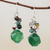 Multi-gemstone beaded cluster earrings, 'Beautiful Glam in Green' - Multi-Gemstone Beaded Cluster Earrings in Green