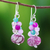 Jasper and quartz beaded cluster earrings, 'Exotic Colors' - Jasper and Quartz Beaded Cluster Earrings from Thailand (image 2) thumbail
