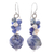 Lapis lazuli and cultured pearl beaded cluster earrings, 'Beautiful Glam' - Lapis Lazuli and Cultured Pearl Beaded Cluster Earrings (image 2a) thumbail