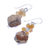 Multi-gemstone beaded cluster earrings, 'Beautiful Glam in Brown' - Multi-Gemstone Beaded Cluster Earrings in Brown (image 2c) thumbail