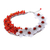 Statement-Halskette mit floralen Karneol- und Quarzperlen