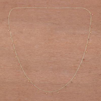 Vergoldete Jaspis-Charm-Halskette - Vergoldete Jaspis-Charm-Halskette aus Thailand