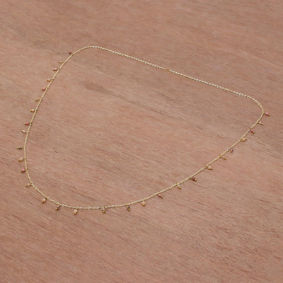 Vergoldete Jaspis-Charm-Halskette - Vergoldete Jaspis-Charm-Halskette aus Thailand