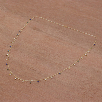 Vergoldete Quarz-Charm-Halskette - Vergoldete Quarz-Charm-Halskette aus Thailand