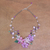 Multi-gemstone beaded statement necklace, 'Lavender Garden' - Floral Multi-Gemstone Beaded Statement Necklace (image 2b) thumbail
