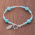 Silver beaded bracelet, 'Forest River' - Silver and Reconstituted Turquoise Beaded Bracelet (image 2) thumbail