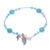 Silver beaded bracelet, 'Forest River' - Silver and Reconstituted Turquoise Beaded Bracelet (image 2a) thumbail