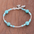 Silver beaded bracelet, 'Forest River' - Silver and Reconstituted Turquoise Beaded Bracelet (image 2b) thumbail