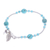 Silver beaded bracelet, 'Forest River' - Silver and Reconstituted Turquoise Beaded Bracelet (image 2c) thumbail