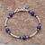 Lapis lazuli beaded bracelet, 'Fascinating Rose' - Lapis Lazuli Beaded Bracelet from Thailand (image 2) thumbail