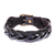 Braided leather wristband bracelet, 'Everyday Charm in Black' - Braided Leather Wristband Bracelet in Black from Thailand (image 2a) thumbail