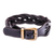Braided leather wristband bracelet, 'Everyday Charm in Black' - Braided Leather Wristband Bracelet in Black from Thailand (image 2c) thumbail