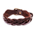 Braided leather wristband bracelet, 'Everyday Charm in Espresso' - Leather Braided Wristband Bracelet in Espresso from Thailand thumbail