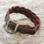 Braided leather wristband bracelet, 'Everyday Charm in Espresso' - Leather Braided Wristband Bracelet in Espresso from Thailand (image 2b) thumbail