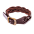 Braided leather wristband bracelet, 'Everyday Charm in Espresso' - Leather Braided Wristband Bracelet in Espresso from Thailand (image 2c) thumbail