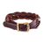 Braided leather wristband bracelet, 'Everyday Charm in Espresso' - Leather Braided Wristband Bracelet in Espresso from Thailand