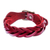 Braided leather wristband bracelet, 'Everyday Charm in Red' - Leather Wristband Bracelet in Red from Thailand