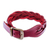 Braided leather wristband bracelet, 'Everyday Charm in Red' - Leather Wristband Bracelet in Red from Thailand