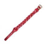 Braided leather wristband bracelet, 'Everyday Charm in Red' - Leather Wristband Bracelet in Red from Thailand
