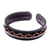 Leather cuff bracelet, 'Thai Pattern in Black' - Diamond Pattern Leather Cuff Bracelet in Black from Thailand thumbail