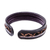 Leather cuff bracelet, 'Thai Pattern in Black' - Diamond Pattern Leather Cuff Bracelet in Black from Thailand (image 2d) thumbail
