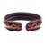 Leather cuff bracelet, 'Thai Pattern in Brown' - Diamond Pattern Leather Cuff Bracelet in Brown from Thailand (image 2c) thumbail