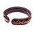 Leather cuff bracelet, 'Thai Pattern in Brown' - Diamond Pattern Leather Cuff Bracelet in Brown from Thailand