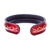 Leather cuff bracelet, 'Thai Pattern in Red' - Diamond Pattern Leather Cuff Bracelet in Red from Thailand