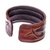Leather cuff bracelet, 'Tribal Pattern in Brown' - Tribal Pattern Brown Leather Cuff Bracelet from Thailand