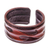 Leather cuff bracelet, 'Tribal Pattern in Dark Brown' - Tribal Pattern Dark Brown Leather Cuff Bracelet thumbail