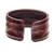Leather cuff bracelet, 'Tribal Pattern in Dark Brown' - Tribal Pattern Dark Brown Leather Cuff Bracelet (image 2c) thumbail