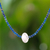 Aventurine beaded pendant necklace, 'Karen Cosmos' - Aventurine and Karen Silver Beaded Pendant Necklace (image 2) thumbail