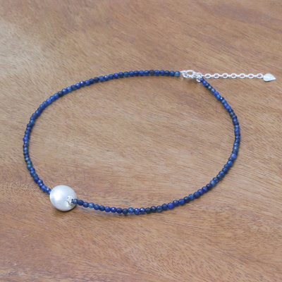 Aventurin-Perlen-Anhänger-Halskette, „Karen Cosmos“ – Aventurin- und Karen-Silber-Perlen-Anhänger-Halskette